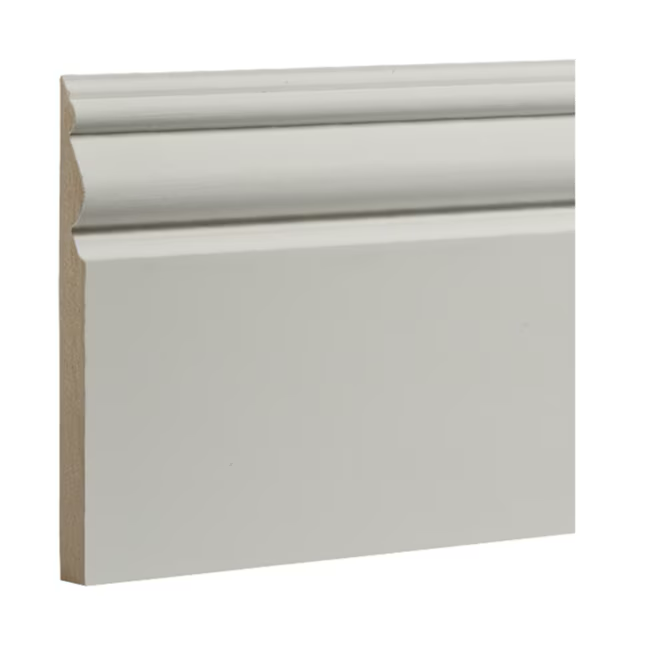 RELIABILT 15/32-in x 3-7/16-in x 12-ft Contemporary Primed MDF 3203 Baseboard Moulding