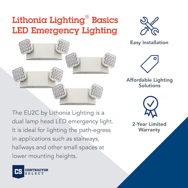 Lithonia Lighting Luz de emergencia LED blanca de 2 vatios, 120/277 voltios 