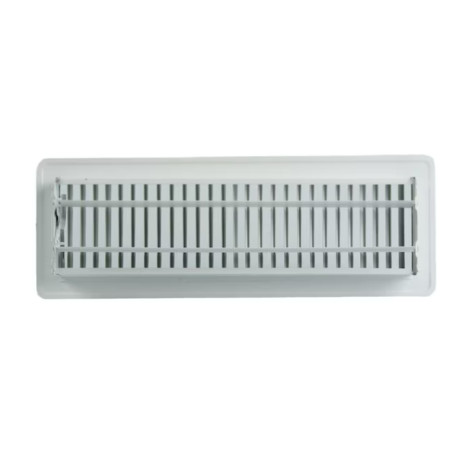 RELIABILT 4-in x 14-in Steel White Floor Register