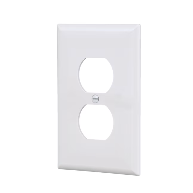 Placa de pared dúplex para interiores de policarbonato blanco mediano de 1 unidad Eaton (paquete de 10) 