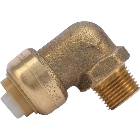 SharkBite 1/2 in. x 3/8 in. MNPT Brass Push Dishwasher Elbow