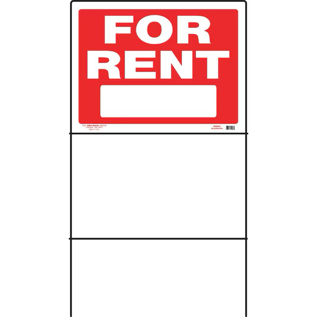 Hillman Sign Center 18-in x 24-in Plastic Rent/For Rent Sign