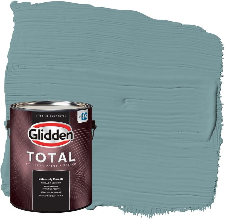 Glidden Total Exterior Paint &amp; Primer Semi-Gloss, Cathedral Glass