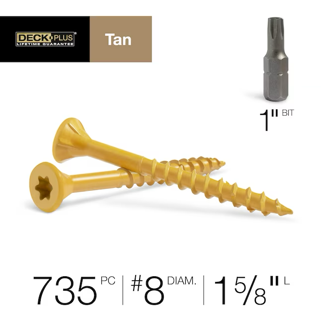 Deck Plus #8 x 1-5/8-in Wood To Wood Deck Screws (735-Per Box)