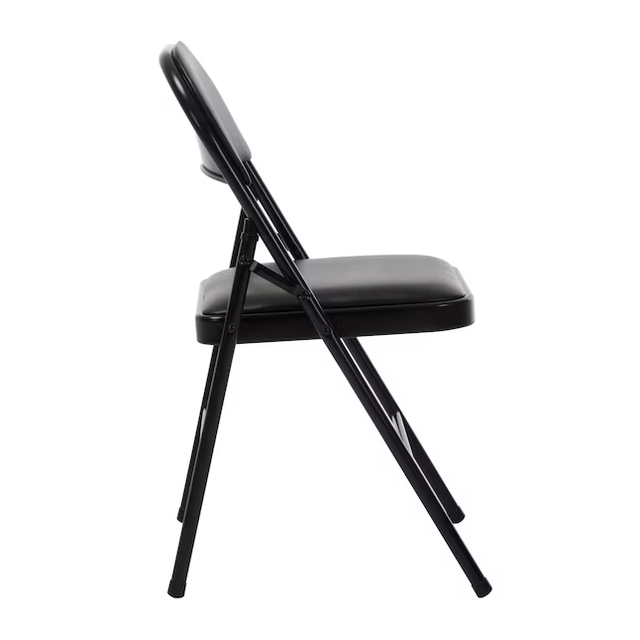 Cosco Black Standard Folding Chair with Padded Seat (Indoor)