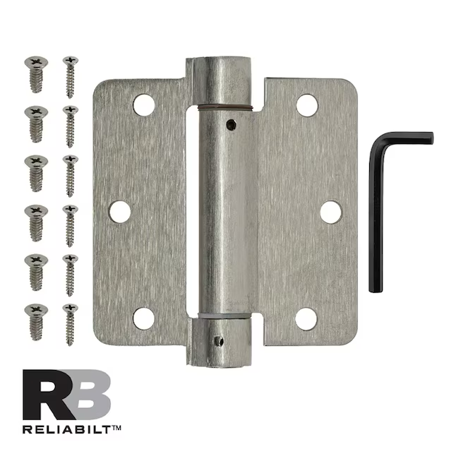 Bisagra para puerta interior embutida de níquel satinado RELIABILT de 3-1/2 pulg. de alto x 1/4 pulg. de radio