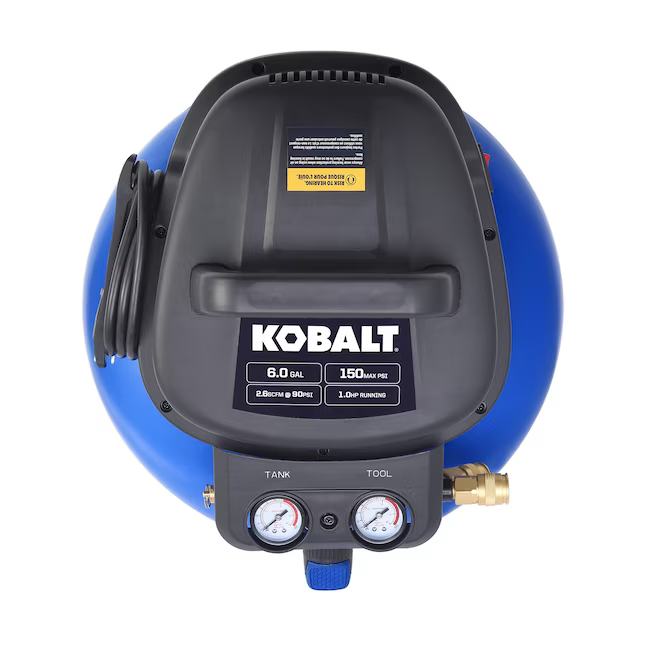 Compresor de aire portátil eléctrico tipo panqueque Kobalt de 6 galones y 150 PSI