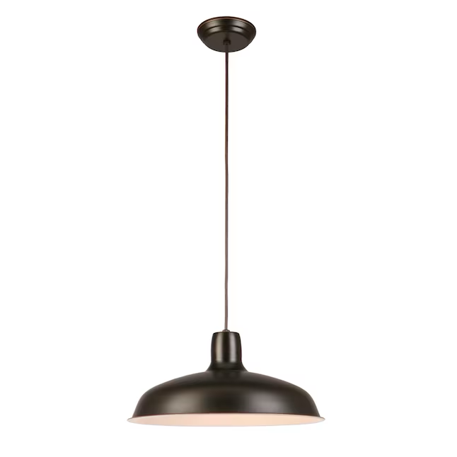 Project Source Bronze Farmhouse Bell Hanging Pendant Light