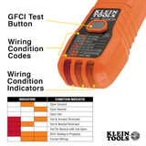 Klein Tools Probador de salida GFCI Pantalla digital Buscador de disyuntores Medidor especializado 120 voltios