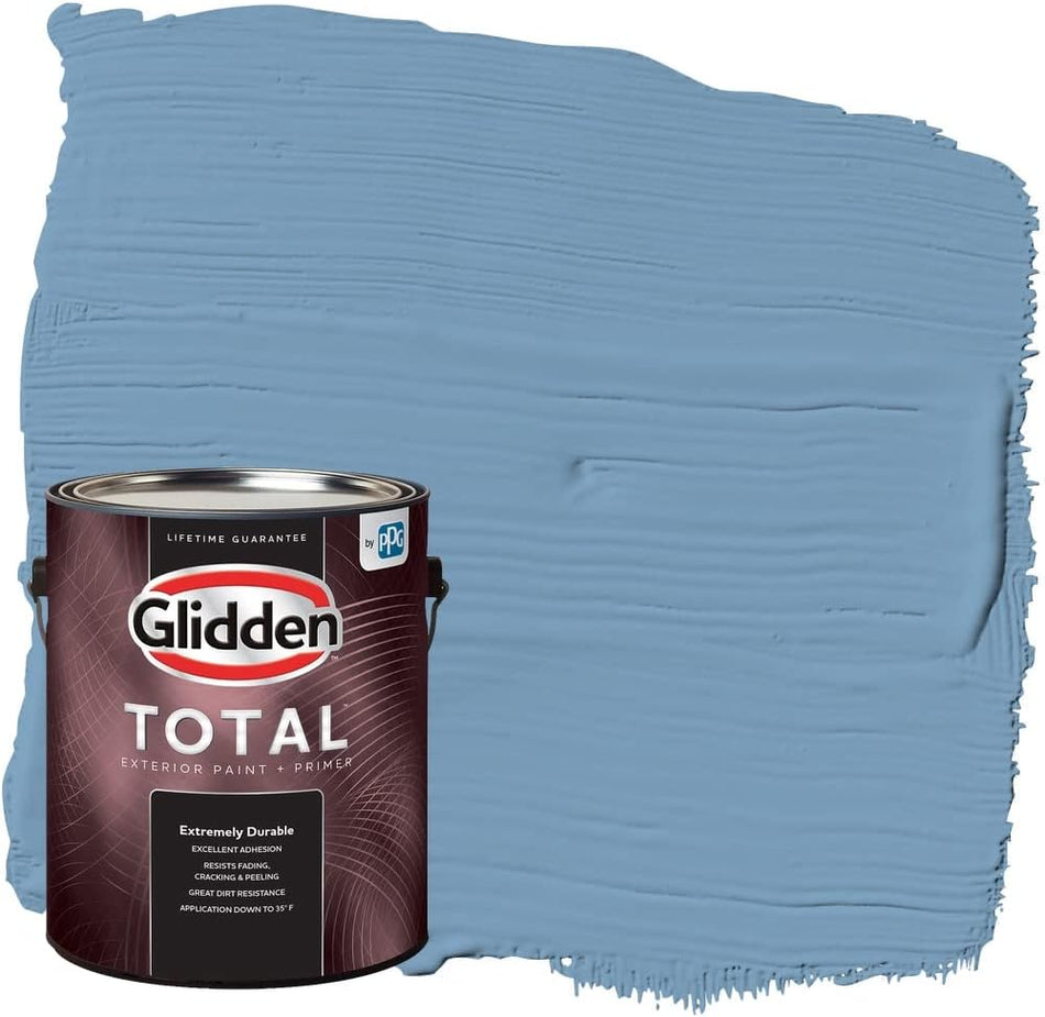 Glidden Total Exterior Paint &amp; Primer Semi-Gloss, Walden Pond 