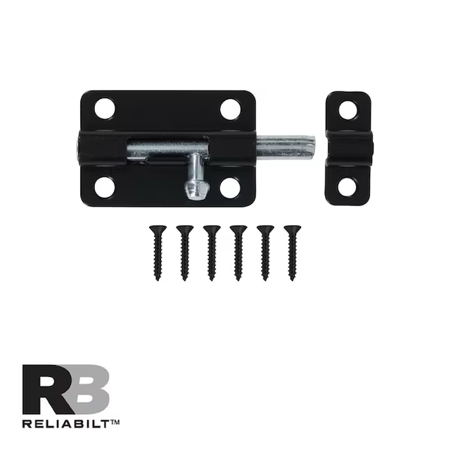 RELIABILT 3-in Black Steel Barrel Bolt