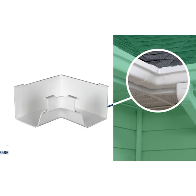 Amerimax 4.5-in x 6.25-in White K Style Gutter Inside Corner