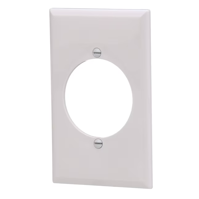 Eaton 1-Gang Midsize White Polycarbonate Indoor Round Wall Plate