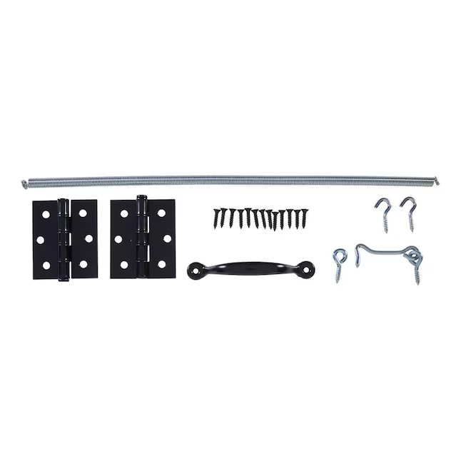 Kit de herrajes para puertas mosquiteras y contra tormentas de acero negro de National Hardware