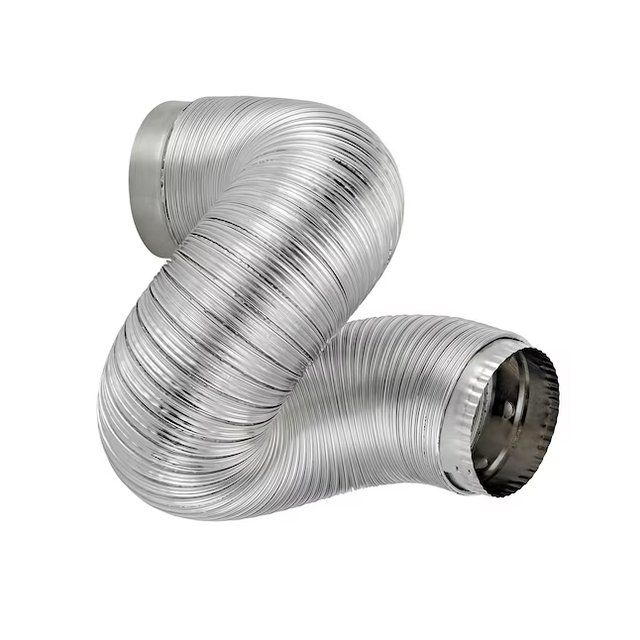 Lambro Rigiflex Semi-Rigid Silver Flexible Duct for Electric and Gas Clothes Dryer Installation