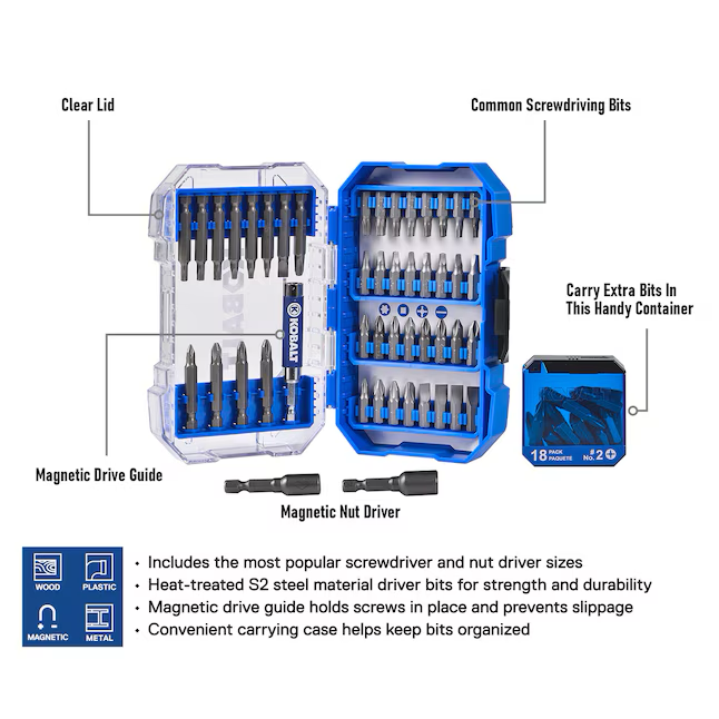 Kobalt Screwdriver Bit Set (65-Piece)