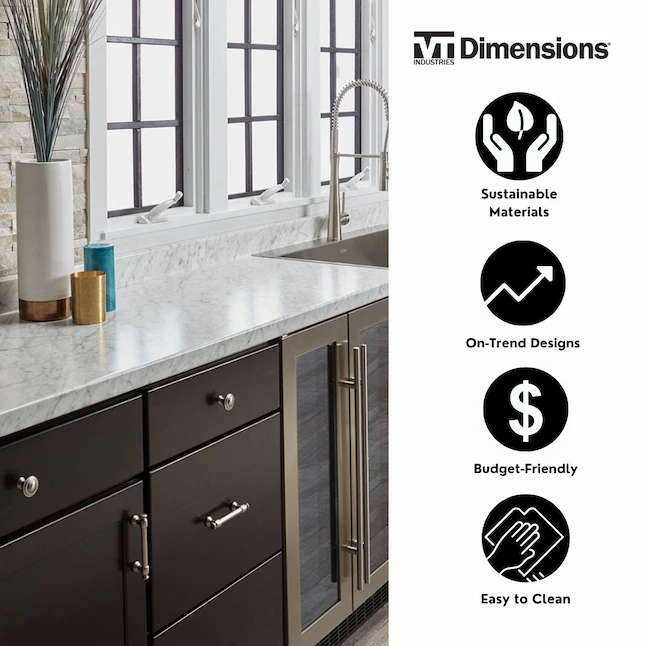 VT Dimensions Formica 72-in x 25.25-in x 3.75-in Carrara Bianco- 6696-43 Straight Laminate Countertop with Integrated Backsplash