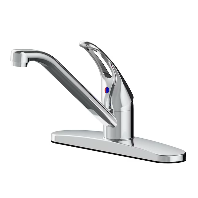 Project Source WAKEBRIDGE Polished Chrome Single Handle Kitchen Faucet (Deck Plate Included)