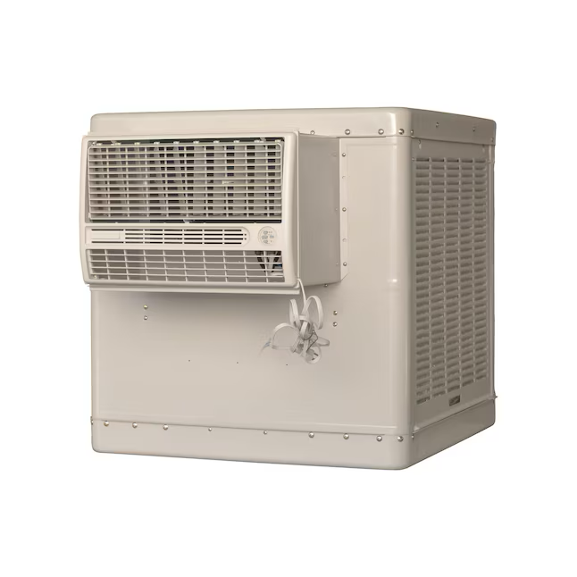 Essick Air 4200-CFM Enfriador evaporativo de ventana para exteriores de 2 velocidades para 1400 pies cuadrados (motor incluido)