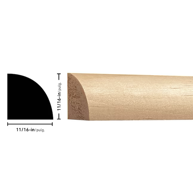 RELIABILT 11/16-in x 8-ft Unfinished Pine Quarter Round Moulding