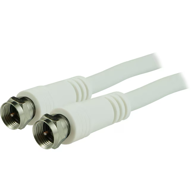 Cable coaxial blanco RG6 de 15 pies de Utilitech