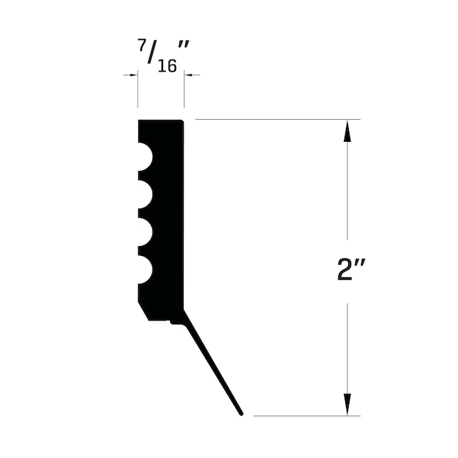 Royal Building Products PVC-Garagen-Dichtungsstreifen, Sandstein, 9 Fuß x 2 Zoll x 7/16 Zoll