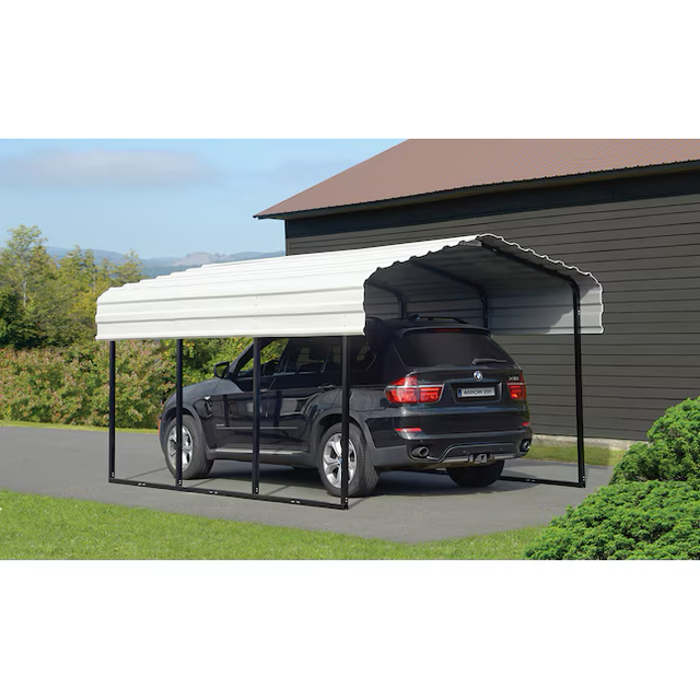 Arrow 10-ft W x 15-ft L x 7-ft H Eggshell Metal Carport