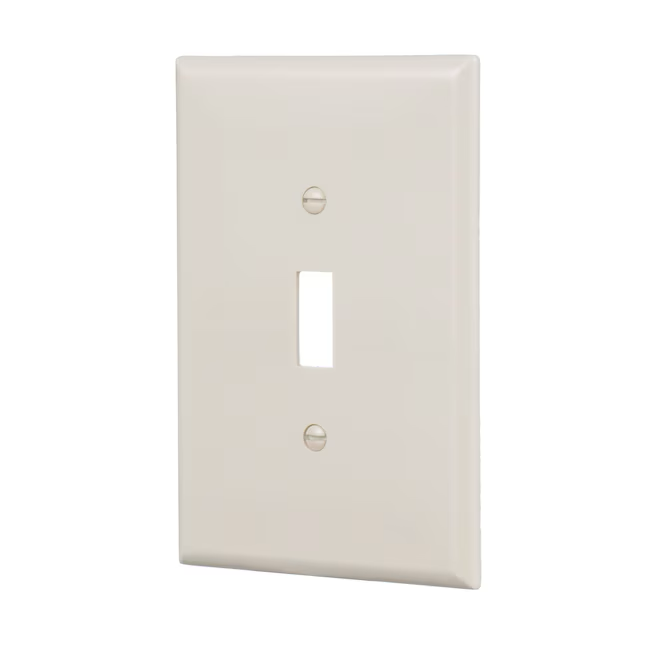 Eaton 1-Gang Jumbo Size Light Almond Plastic Indoor Toggle Wall Plate