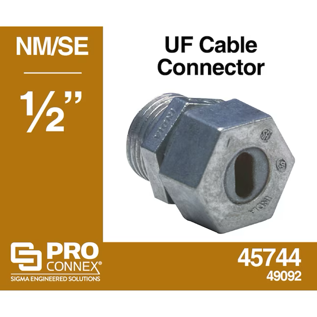 Conectores para cables Sigma ProConnex de 1/2 pulg. de zinc fundido a presión Uf