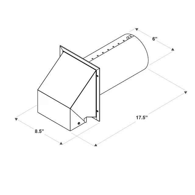IMPERIAL 6-in dia Galvanized Steel R2 Exhaust/Intake Dryer Vent Hood