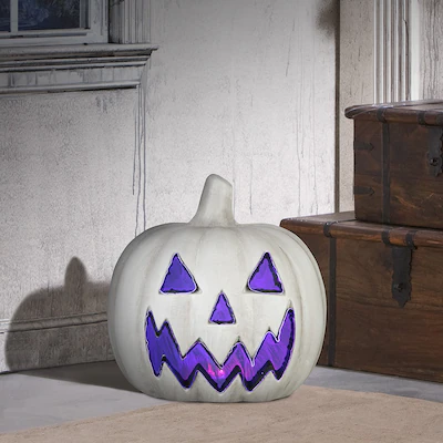 Haunted Living 20-in LED White Jack-o-Lantern Pumpkin Decoration