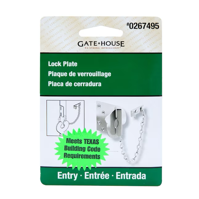 Gatehouse Chrome Texas Security Bolt