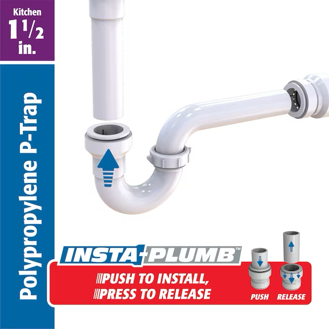 Keeney Insta-Plumb 1-1/2-Zoll-Push-to-Connect-Kunststoff-Pfannenhahn