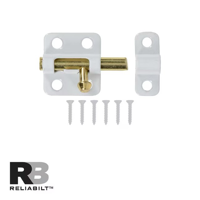 RELIABILT 2-in White Steel Barrel Bolt