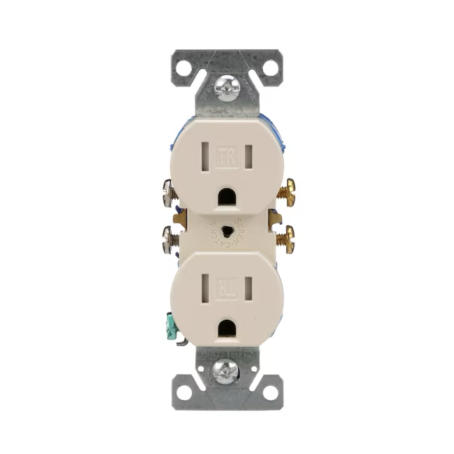 Eaton 15-Amp 125-volt Tamper Resistant Residential Duplex Outlet, Light Almond