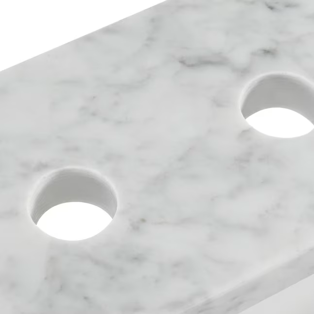 Allen + Roth Mármol natural de Carrara Fregadero individual bajo encimera de mármol natural blanco de 49 pulgadas Encimera de tocador de baño con 3 orificios