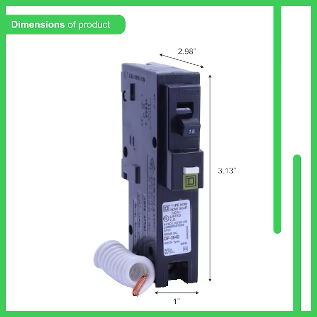 Square D Homeline 15 Ampere 1-poliger Kombinations-Lichtbogenfehler-Leistungsschalter