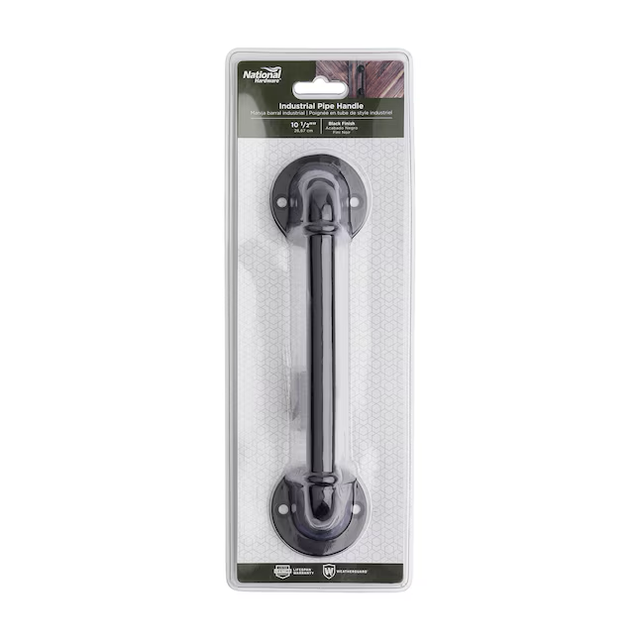 National Hardware N166-013 8-in Industrial Pipe Handle in Black