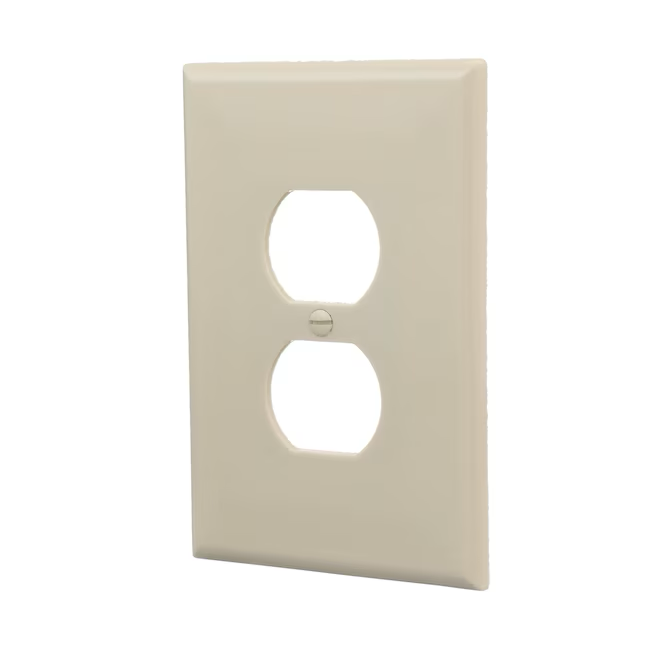 Eaton Placa de pared dúplex para interiores de plástico color marfil, tamaño gigante, 1 unidad