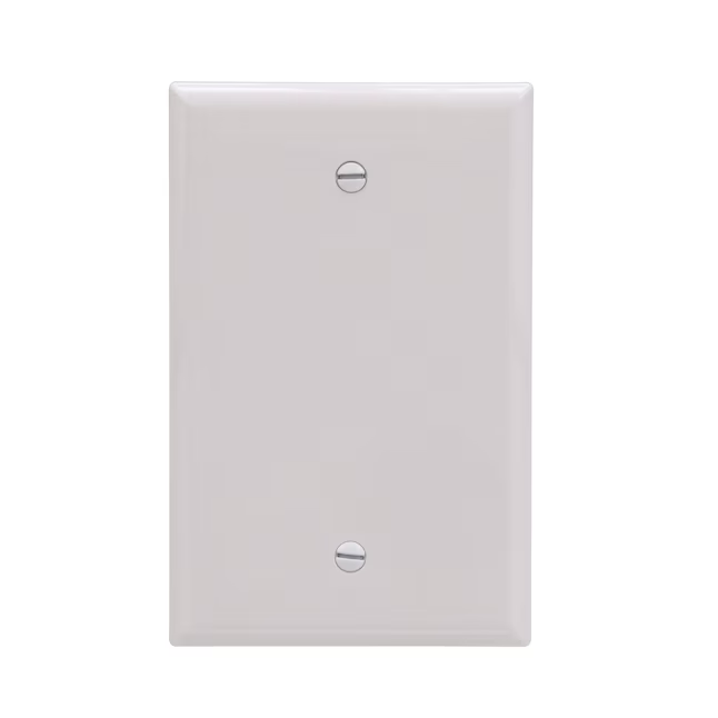 Eaton 1-Gang Midsize White Polycarbonate Indoor Blank Wall Plate