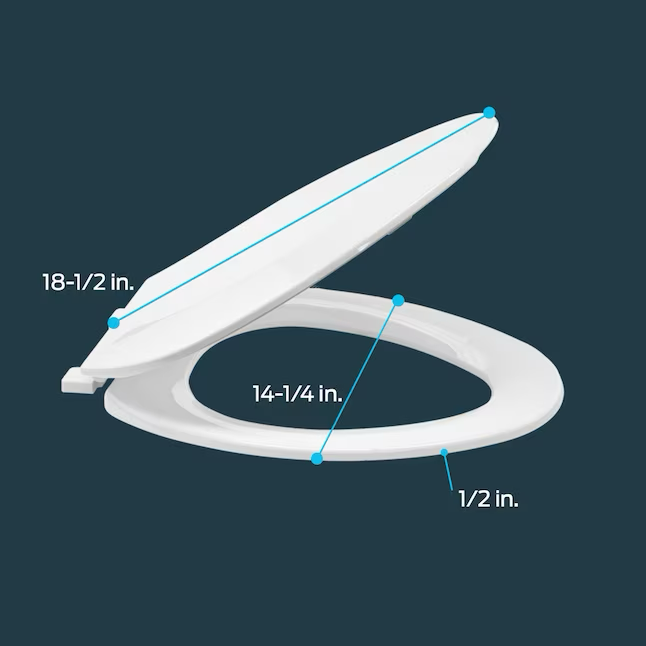 EZ-FLO Plastic White Elongated Toilet Seat