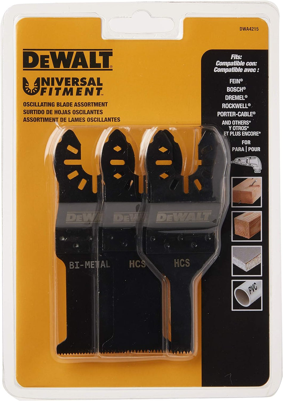 Juego de cuchillas para herramientas oscilantes DeWalt, 3 piezas 