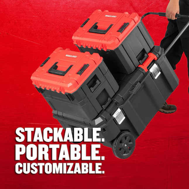 CRAFTSMAN VERSASTACK 30.4-in Black Polypropylene Wheels Lockable Tool Box