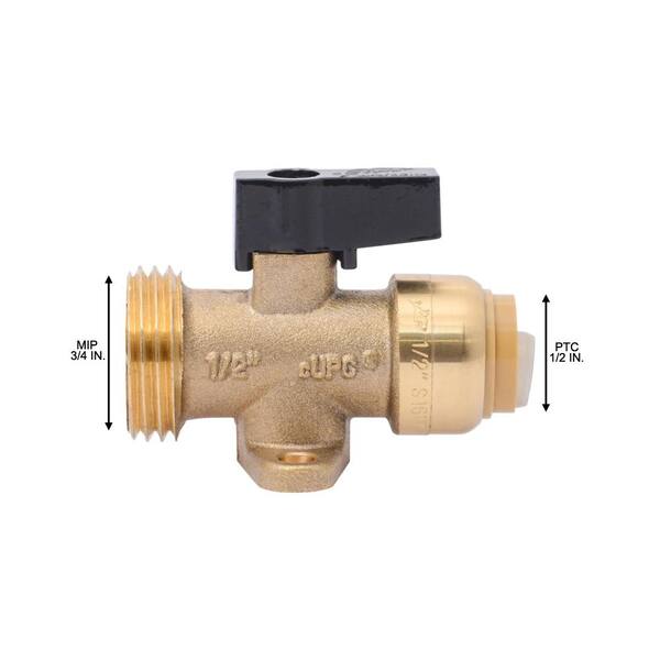 SharkBite 1/2 in. x 3/4 in. Push-to-Connect Brass Washing Machine Straight Valve