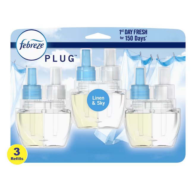 Febreze Plug 0.87-fl oz Linen and Sky Refill Air Freshener (3-Pack)