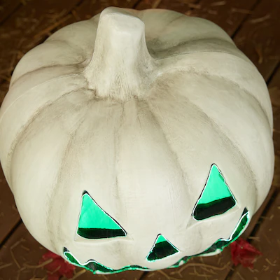 Haunted Living 20-in LED White Jack-o-Lantern Pumpkin Decoration