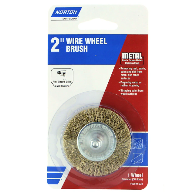 Norton Wire Wheel 2-Zoll-Grobdrahtbürstenrad für elektrische Bohrmaschine