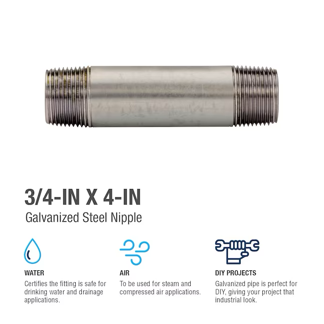 RELIABILT 3/4-in x 4-in Galvanized Nipple