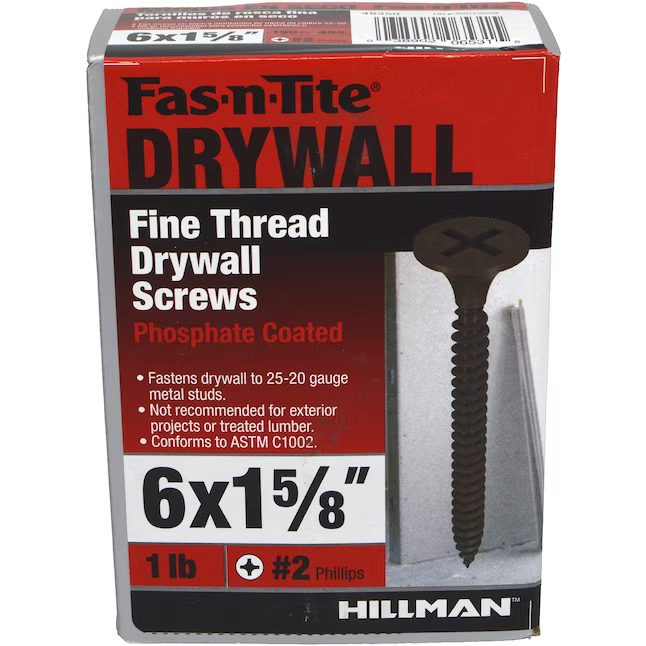 Fas-n-Tite #6 x 1-5/8-in Bugle Fine Thread Drywall Screws 1-lb (190-Pack)