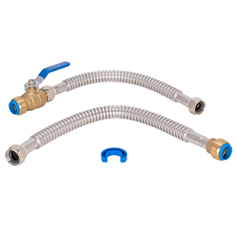 Eastman 3/4 in. Push-Fit x 3/4-in. FIP x 18 in. Water Heater Connection Kit